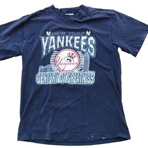 New York Yankees 100 Years Anniversary Baseball Jersey Vintage Magestic Mens L